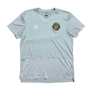 Columbus Crew Adidas Gray Embroidered Soccer Jersey, Men's Medium